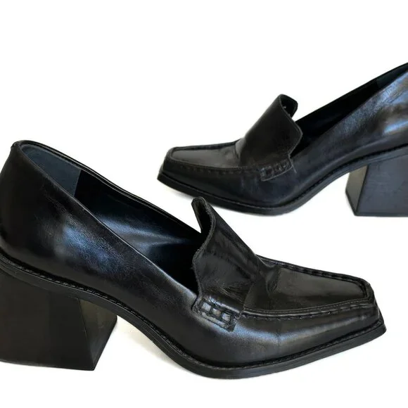 Vince Camuto Black Loafers Women's Segellis Block-Heel Tailored Sz 9 EUC - Picture 10 of 10